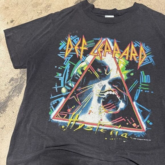 Vintage 1987 Def Leppard Hysteria Tour Band Graphic T-shirt Tee Men size Medium - Picture 4 of 6